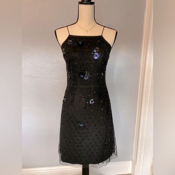 Aidan Mattox black designer dress